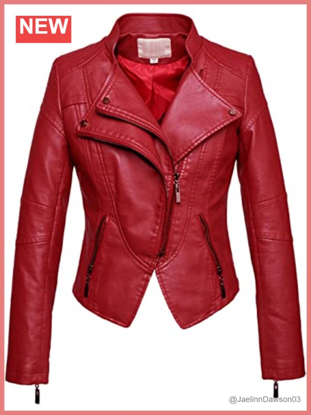 Faux Leather Quilted Racer Jacket Zip-Up Slim Fit Moto Coat